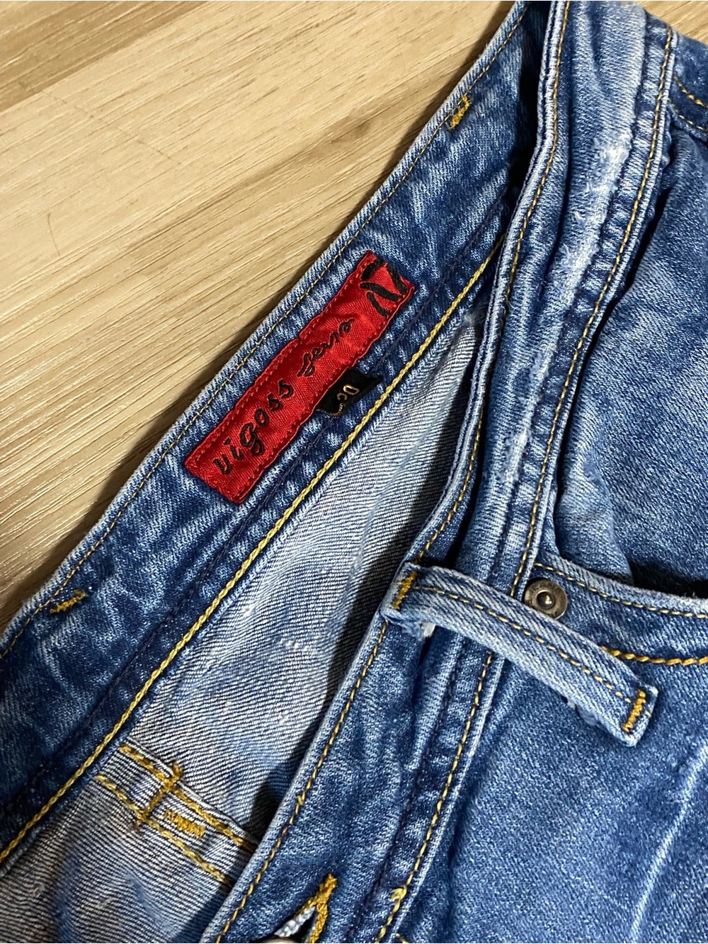 Vigoss Medium Blue Flared Jeans with Distressed Details - Picture 4 of 7